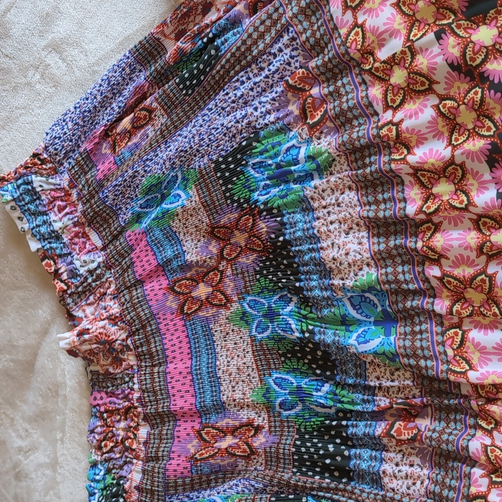 Sunny Leigh Multicolor patchwork Floral A-Line Skirt - Picture 2 of 6